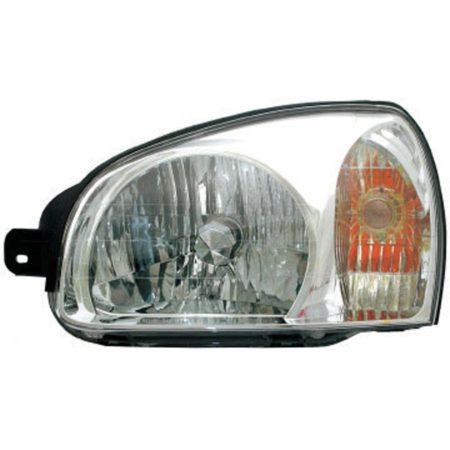 Left Headlamp assy composite includes park/signal lamps; from 3/3/03 to 7/14/03 - HYUNDAI SANTA FE 2003-2003
