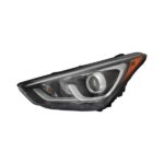Left Headlamp assy composite Halogen; Projector Type; w/LED Accent - HYUNDAI SANTA FE SPORT 2017-2018