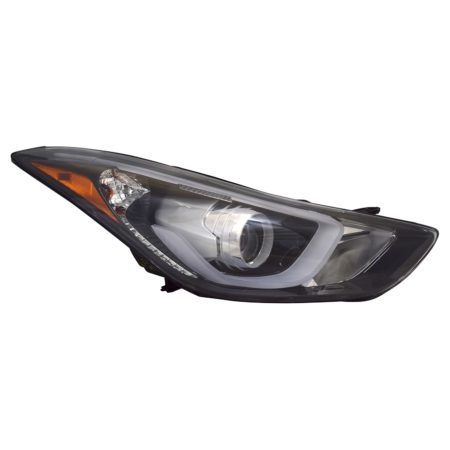 Right Headlamp assy composite USA Built; w/LED Position Lamp CAPA - HYUNDAI ELANTRA 2014-2016