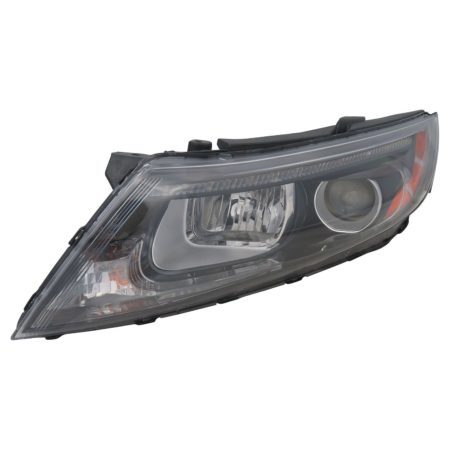 HALOGEN HEADLIGHT LH; US BUILT; W/ LED DRL; BLACK; OPTIMA 2014-2015