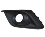 Left Front Bumper Insert Fog Lamp Bezel; W/Fog Lamps; Black - MAZDA 3 2014-2016