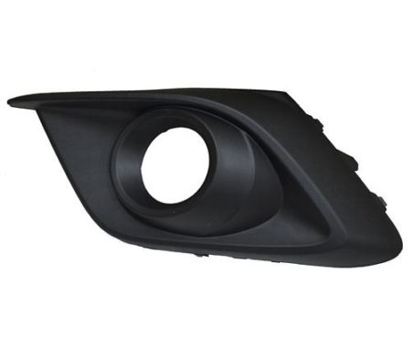 Left Front Bumper Insert Fog Lamp Bezel; W/Fog Lamps; Black - MAZDA 3 2014-2016