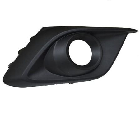 Right Front Bumper Insert Fog Lamp Bezel; W/Fog Lamps; Black - MAZDA 3 2014-2016