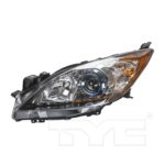 Left Headlamp lens/housing Halogen; 6 Speed Trans - MAZDA 3 2012-2013