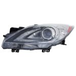 Left Headlamp lens/housing Sedan; HID; w/o Auto Level Control; w/o DRL - MAZDA 3 2010-2011