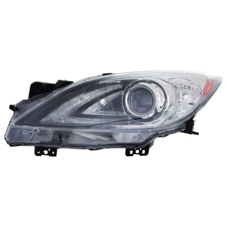 Left Headlamp lens/housing H/B; HID; w/o Auto Level Control; w/o DRL - MAZDA 3 2010-2011