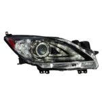 Right Headlamp lens/housing H/B; HID; w/o Auto Level Control; w/DRL - MAZDA 3 2010-2013