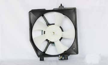 Condenser fan includes motor/blade/shroud; right side - MAZDA PROTEGE 1999-2000