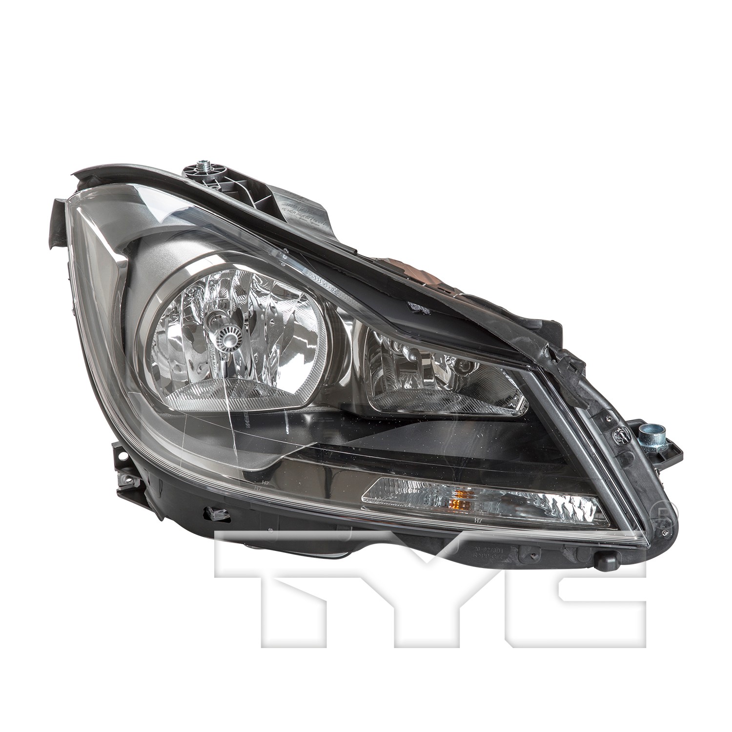 Right Headlamp assy composite W204; Coupe; w/o Cornering Lamps; Black