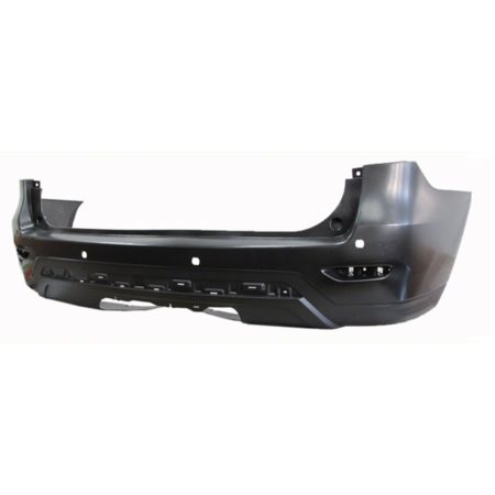 Rear bumper cover w/Object Sensors; w/Towing Hitch; Textured Lower; prime - NISSAN PATHFINDER 2013-2016