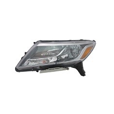 Left Headlamp Assy Composite Halogen; Black Bezel; Chrome Trim - NISSAN PATHFINDER 2013-2016