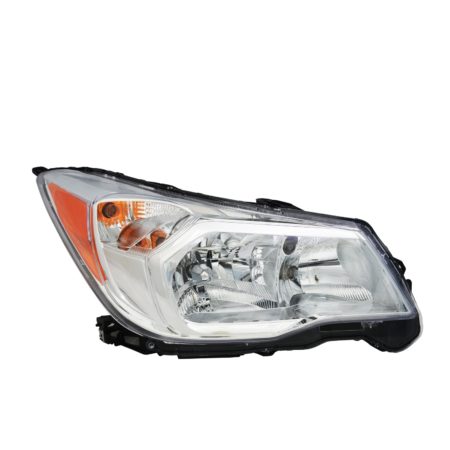Left Headlamp assy composite 2.5L; Halogen; Chrome Bezel - SUBARU FORESTER 2014-2016