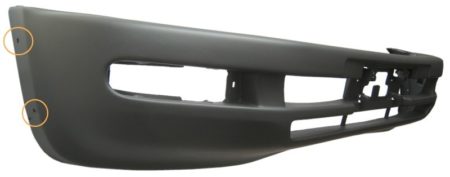 Front bumper cover w/extension; prime - TOYOTA RAV4 1996-1997