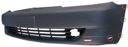 Front bumper cover w/front spoiler; prime - TOYOTA ECHO 2000-2002
