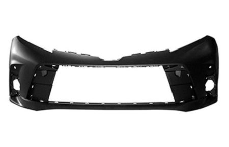 Front Bumper Cover L/Le/Xle; W/Park Distance Sensors; Primed - TOYOTA SIENNA 2018-2020