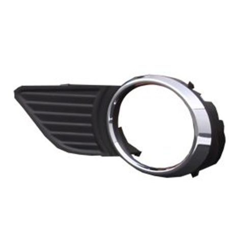 Left Front Bumper Insert Base/Le/Xle; Fog Lamp Bezel; W/Park Sensor; W/Fog Lamps; Chrome/Black - TOYOTA SIENNA 2011-2017