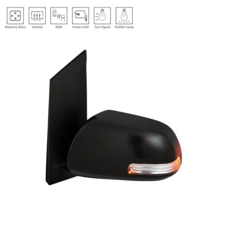 Left Mirror Outside Rear View Power; Heated; W/Blind Spot Detection; W/Memory; Black (Code 202); Ptm - TOYOTA SIENNA 2013-2014