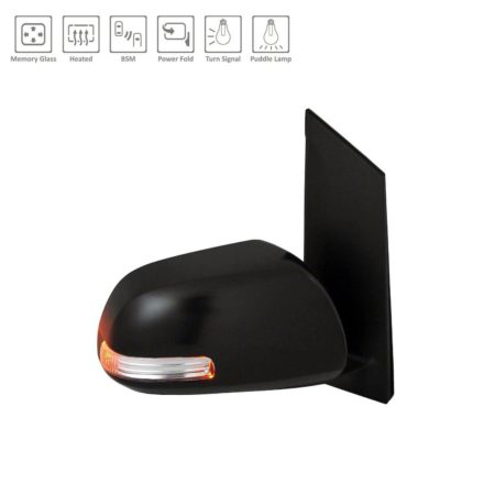 Right Mirror Outside Rear View Power; Heated; W/Blind Spot Detection; W/Memory; Black (Code 202); Ptm - TOYOTA SIENNA 2013-2014