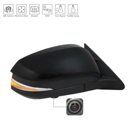 Right Mirror outside rear view w/Around View Monitor; w/Cover; PTM - TOYOTA HIGHLANDER 2017-2019