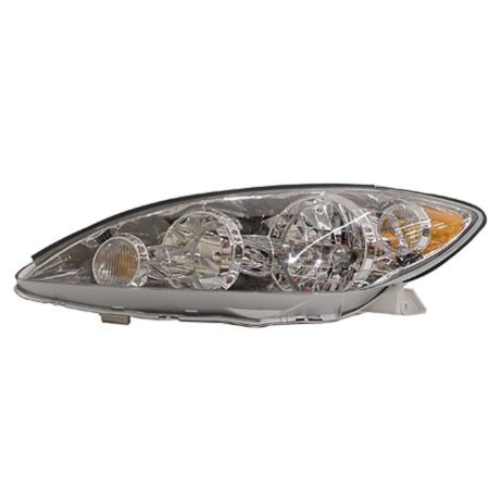 DRIVER SIDE HEAD LIGHT; CHROME; USA BUILT; 4-BULB-DESIGN; FOR LE/XLE 2005-2006