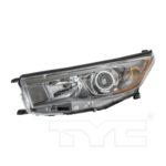 Left Headlamp assy composite HYBRID; w/Smoked Chrome Accent CAPA - TOYOTA HIGHLANDER 2014-2016