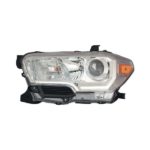 Left Headlamp Assy Composite Halogen; W/O Led Drl; W/O Fog Lamps; Chrome Bezel - TOYOTA TACOMA 2016-2018