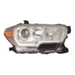 Right Headlamp Assy Composite Halogen; w/o LED DRL; w/o Fog Lamps; Chrome Bezel - TOYOTA TACOMA 2016-2018