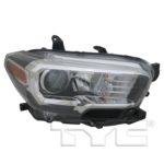 Right Headlamp assy composite Halogen; w/o LED DRL; w/o Fog Lamps; Black Bezel CAPA - TOYOTA TACOMA 2016-2017