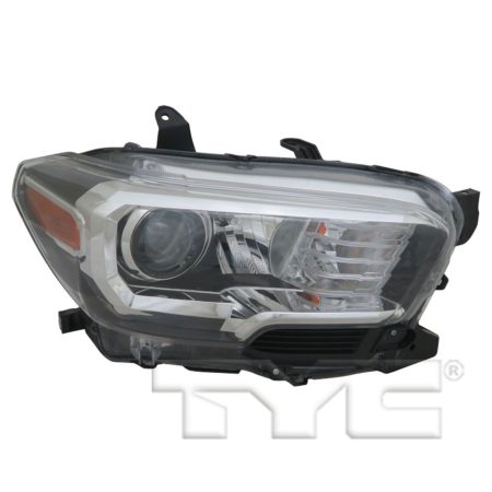 Right Headlamp assy composite Halogen; w/o LED DRL; w/o Fog Lamps; Black Bezel - TOYOTA TACOMA 2016-2017