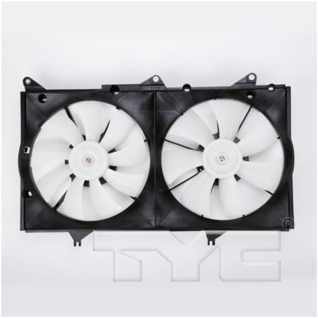 Radiator cooling fan assy dual fan assembly; w/V6 engine; USA built; w/blades marked 342 & 343 - TOYOTA CAMRY 2002-2006