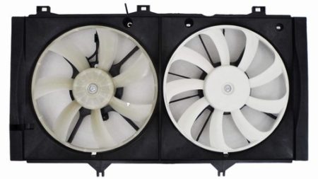 Radiator cooling fan assy 4 Cyl; M/T; w/Towing Pkg; Motor/Blade/Shroud Dual Fan Assy - TOYOTA VENZA 2009-2016