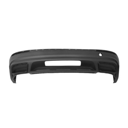 Rear bumper cover lower w/o R-Line; w/o Sensor Holes; w/Chrome Mldgs; w/Hitch Hole; Satin Black - VOLKSWAGEN TIGUAN 2018-2020