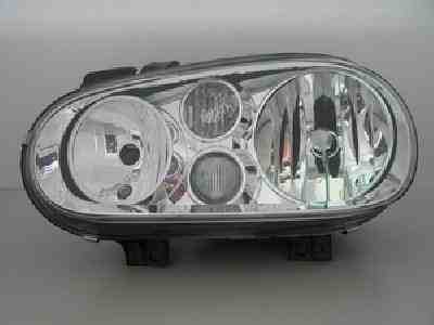 Left Headlamp assy composite Type 4; w/fog lamps; w/bright bezel - VOLKSWAGEN CABRIO 1999-2002