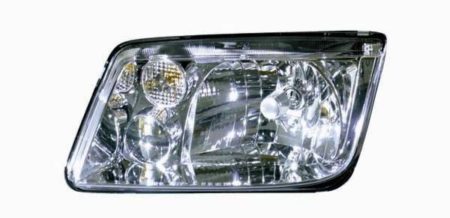 Left Headlamp assy composite w/o fog lamps; w/bright bezel; late design - VOLKSWAGEN JETTA 1999-2001