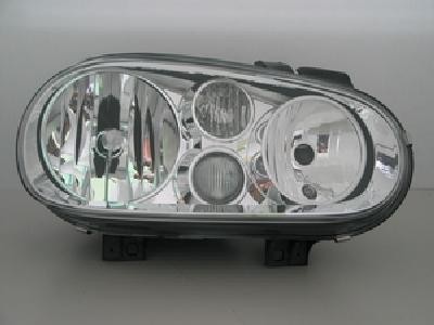 Right Headlamp assy composite Type 4; w/fog lamps; w/bright bezel - VOLKSWAGEN CABRIO 1999-2002