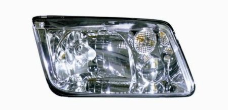 Right Headlamp assy composite w/o fog lamps; w/bright bezel; late design - VOLKSWAGEN JETTA 1999-1999