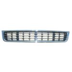 Front bumper grille center; satin black - AUDI A4 2004-2005