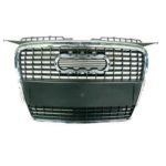 Grille assy w/o Sport Pkg; Brilliant Black - AUDI A3 2006-2008