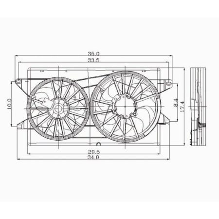 Radiator cooling fan assy dual fan assy - FORD WINDSTAR 1999-2003