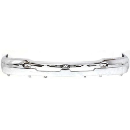 Front bumper face bar BASE|LS; w/Brackets & Brace; Chrome - CHEVROLET SILVERADO 2500 2003-2004
