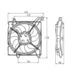 Radiator cooling fan assy left side; w/2.7L engine; blade/motor/shroud - HYUNDAI TIBURON 2003-2006