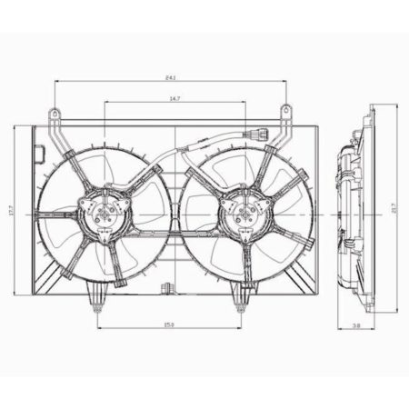 Radiator cooling fan assy FX35; dual fan assembly - INFINITI FX35 2003-2008
