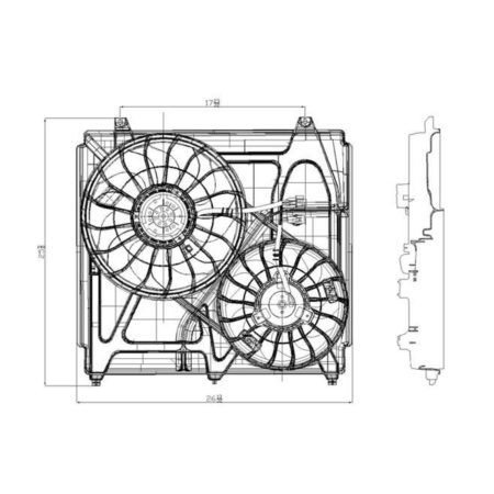 Radiator cooling fan assy includes motor/blade/shroud - KIA SORENTO 2003-2006