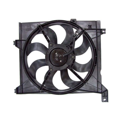 Radiator cooling fan assy includes motor/blade/shroud; left side; late design - KIA SPECTRA 2005-2009