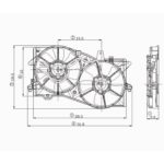 Radiator cooling fan assy dual fan assembly; w/o towing package - MAZDA MPV 2002-2005