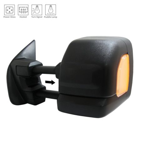 Left Mirror outside rear view SV; Towing Mirror; w/o Blind Spot Detection; w/Cover - NISSAN TITAN XD 2019-2019