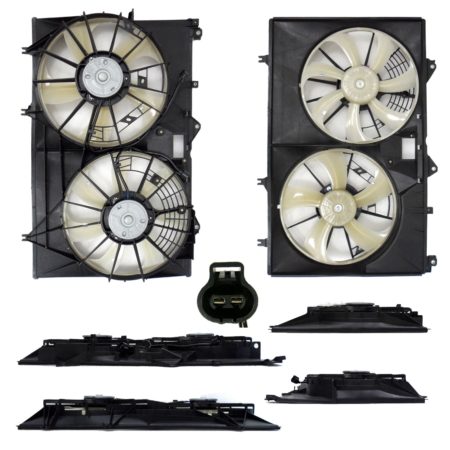 Radiator cooling fan assy HYBRID; Motor/Blade/Shroud Dual Fan Assy - TOYOTA HIGHLANDER 2011-2013