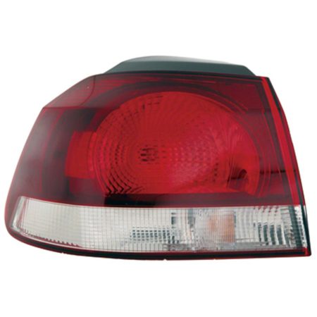 Left Taillamp assy outer w/o Rear Fog Lamp; Hella Brand; Lens/Housing Only - VOLKSWAGEN GTI 2010-2014