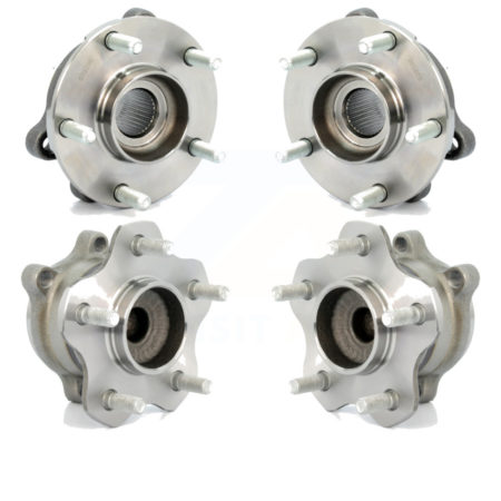 Front Rear Wheel Bearing & Hub Assembly Kit For 2007 Nissan Altima 3.5L with Non-ABS K70-101850