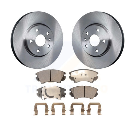 Front Disc Brake Rotors And Ceramic Pads Kit For 2010-2015 Chevrolet Camaro LT LS K8T-100076